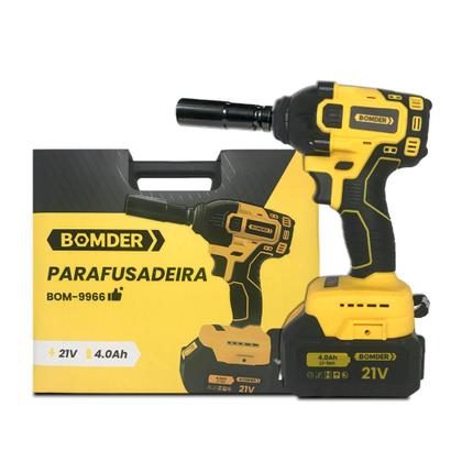 Imagem de Parafusadeira de Impacto 21v Sem Fio Com Acessórios Potente - Bomder