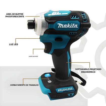 Imagem de Parafusadeira de Impacto Makita 18V Brushless - Recarregável e Sem Fio