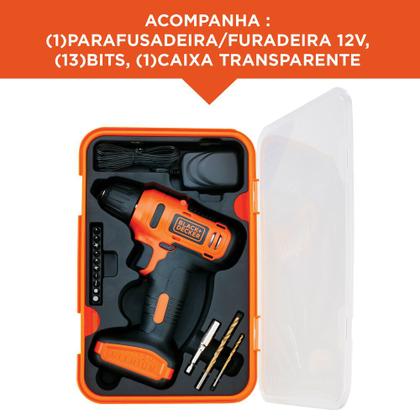 Imagem de Parafusadeira E Furadeira 3/8 12v Vvr Black Decker Ld12s-br