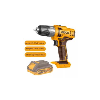 Imagem de Parafusadeira e Furadeira 3/8” À Bateria 12V UCDLI12189 Ingco