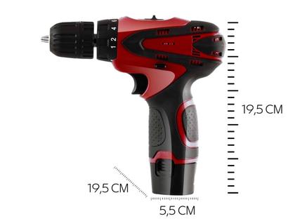 Imagem de Parafusadeira E Furadeira A Bateria Multilaser 8v Sem Fio Elétrica Bivolt Portátil Vermelha HO064