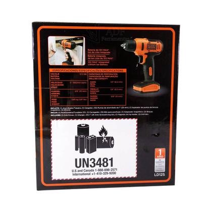 Imagem de Parafusadeira e Furadeira Bateria 12v 13 Acessórios LD12S-BR Black Decker