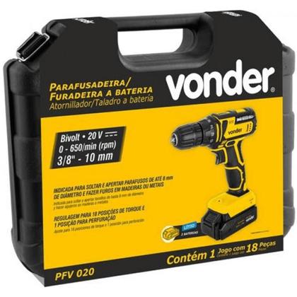 Imagem de Parafusadeira e Furadeira com Bateria de 3/8"" com 20 Volts PFV020 - 6001020000 - VONDER