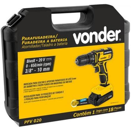 Imagem de Parafusadeira e Furadeira com Impacto Bateria de 3/8" com 20 Volts PFV020I - 6001000200 - VONDER