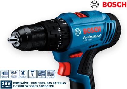 Imagem de Parafusadeira E Furadeira De Impacto 18v Bosch Maleta Profissional 103 Peças + Óculos e Luvas