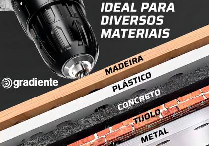 Imagem de Parafusadeira E Furadeira De Impacto 3/8 Gradiente Gpb21vx 2 Baterias 2000 Mah Bivolt