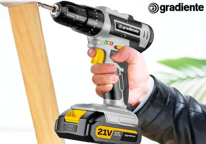Imagem de Parafusadeira E Furadeira De Impacto 3/8 Gradiente Gpb21vx 2 Baterias 2000 Mah Bivolt