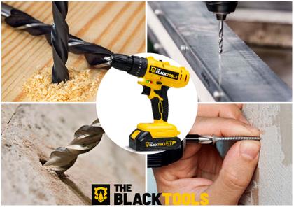 Imagem de Parafusadeira E Furadeira De Impacto 3/8 The Black Tools Tb21-pz Com 2 Baterias Bivolt E Acessorios