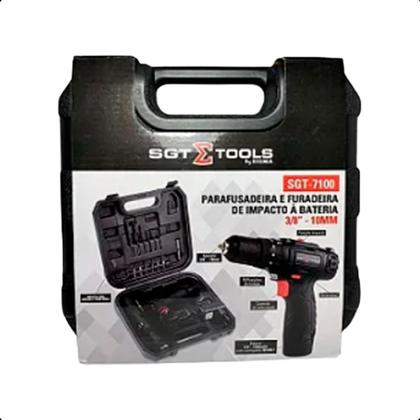 Imagem de Parafusadeira E Furadeira De Impacto Sigma SGT-7100 A Bateria Mandril 10MM 3/8
