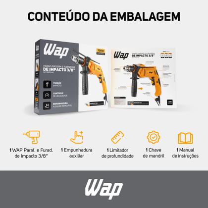 Imagem de Parafusadeira E Furadeira De Impacto Wap 3/8 Wf 700fe W2 (127v e 220v)