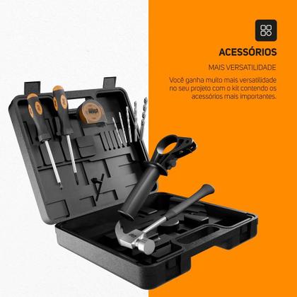 Imagem de Parafusadeira e Furadeira de Impacto WF 700K10 3 8 700W 127V ou 220V Wap