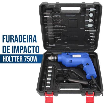 Imagem de Parafusadeira e Furadeira Elétrica De Impacto 750w Com Maleta