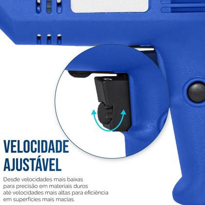 Imagem de Parafusadeira e Furadeira Elétrica De Impacto 750w Com Maleta