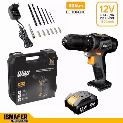 Imagem de Parafusadeira E Furadeira Impacto 12v Wap Bpfi 12k4 Com Kit