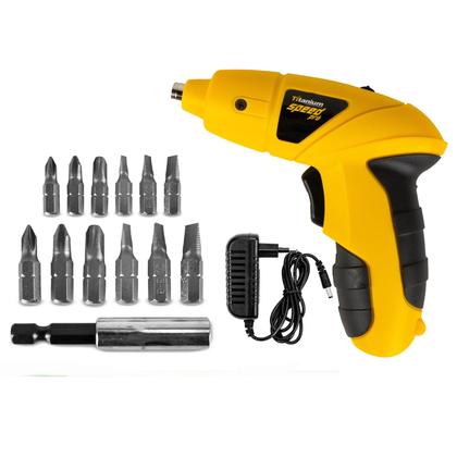 Imagem de Parafusadeira Elétrica Bateria Speed Pro 4,8v Bivolt C/ 11 Bits Titanium