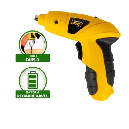 Imagem de Parafusadeira Elétrica Bateria Speed Pro 4,8v Bivolt C/ 11 Bits Titanium