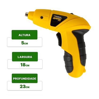 Imagem de Parafusadeira Elétrica Bateria Speed Pro 4,8v Bivolt C/ 11 Bits Titanium