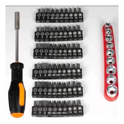 Imagem de Parafusadeira Furadeira 02 Bateria 25v 148 Pcs Profissional Resistente