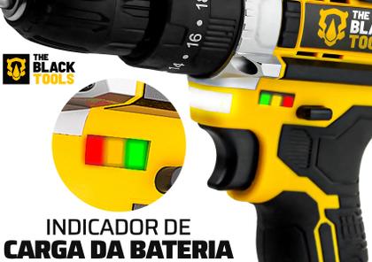 Imagem de Parafusadeira Furadeira 21v Impacto + Maleta E Bateria The Black Tools