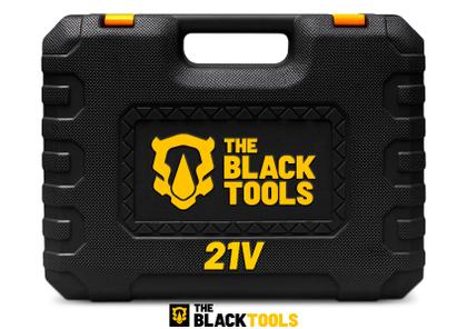 Imagem de Parafusadeira Furadeira 21v Impacto + Maleta E Bateria The Black Tools