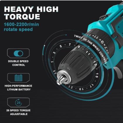 Imagem de Parafusadeira/furadeira 48v C/ Kit Maleta Com Duas Baterias