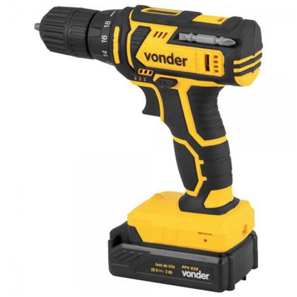 Imagem de Parafusadeira / Furadeira a Bateria 20,0 V Carregador Bivolt Automático PFV 020 Vonder