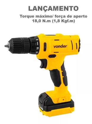 Imagem de Parafusadeira Furadeira Bateria 12V Bivolt PFV120 Vonder