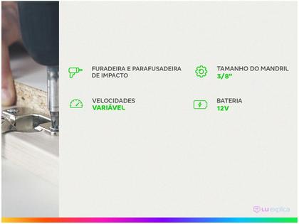 Imagem de Parafusadeira Furadeira Bateria 12V c/ Impacto GSB 120-LI com 2 Baterias GSB19G8 Bivolt BOSCH