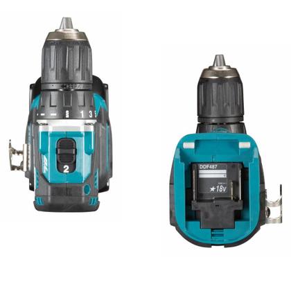 Imagem de Parafusadeira Furadeira Bateria 18V Sem Fio 1700 RPM Com Motor BL e Tecnologia XPT DDF487Z Makita