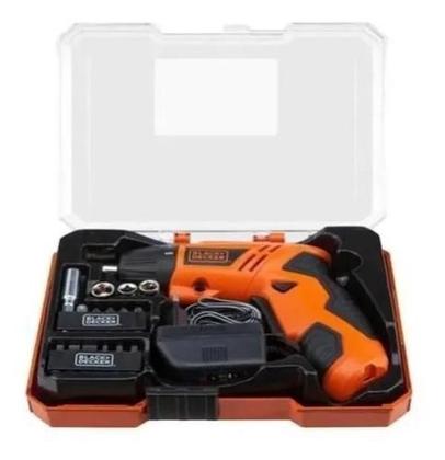 Imagem de Parafusadeira Furadeira Bateria 4,8v Kit 16 Pçs E Maleta Black&Decker