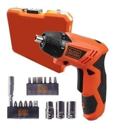 Imagem de Parafusadeira Furadeira Bateria 4,8v Kit 16 Pçs E Maleta Black&Decker