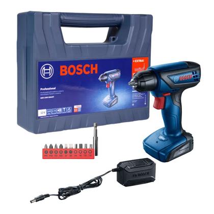 Imagem de Parafusadeira Furadeira Bosch GSR 1000 Smart 12V Com 10 bits, 1 Carregador e Maleta