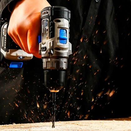 Imagem de Parafusadeira Furadeira Brushless 3/8 Pol. 20V com 2 Baterias 1,5Ah Lí-Íon Carregador Bivolt e Maleta com Acessórios