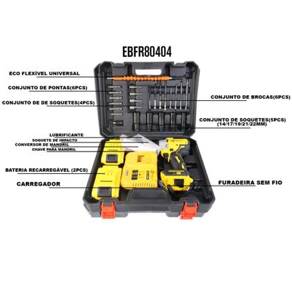Imagem de Parafusadeira/Furadeira Com 2 Baterias 21V 4.0AH Bivolt + Maleta E Acessórios