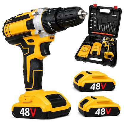 Parafusadeira Furadeira De Impacto 48V Bivolt Pró 2026 120 N.M. Profissional 2 Baterias 8000 mAh Com...