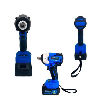 Imagem de Parafusadeira Furadeira de Impacto 48V com 2 Baterias  Jogo de Soquetes Profissional 46 Peças com Maleta Reforçada