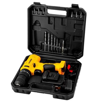 Imagem de Parafusadeira Furadeira de Impacto Bateria 12V 1.3Ah Mandril 10mm Carregador Bivolt Maleta 6 Brocas e Acessórios Vonder