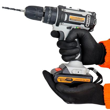 Imagem de Parafusadeira Furadeira de Impacto Profissional 18V, A Bateria Sem Fio, Com Acessórios