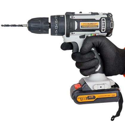 Imagem de Parafusadeira Furadeira de Impacto Profissional 18V, A Bateria Sem Fio, Com Acessórios