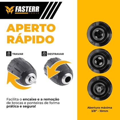 Imagem de Parafusadeira Furadeira De Impacto Profissional 21v Modelo FST009 2 Baterias Com Maleta e Acessórios