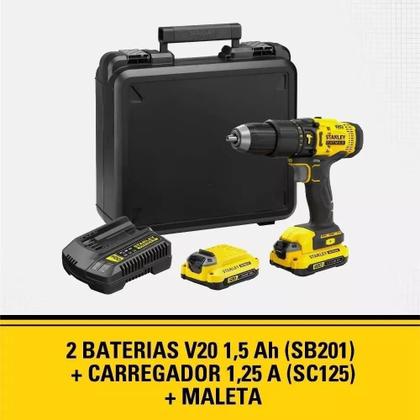 Imagem de Parafusadeira furadeira impacto 20v 2 bat scd711c2k stanley