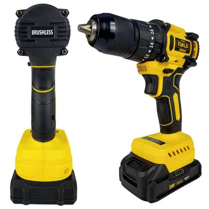 Imagem de Parafusadeira Furadeira Impacto 20V BRUSHLESS com 2 Baterias e Maleta Kit 13 Peças PFE-20EVIB EVALD