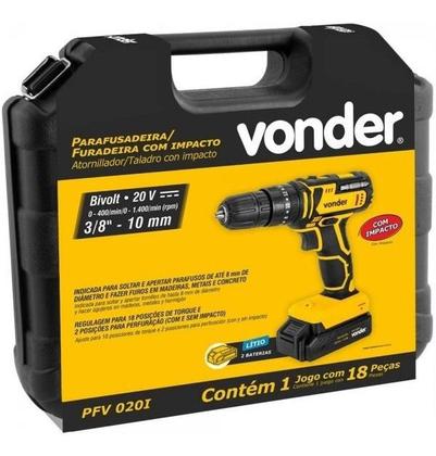 Imagem de Parafusadeira Furadeira Impacto 3/8 10mm 20v Pfv 020i Vonder