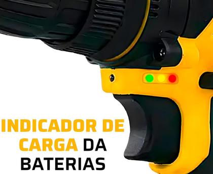 Imagem de Parafusadeira Furadeira Impacto 3/8 21v + 2 Baterias Escovas