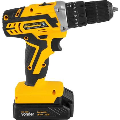 Imagem de Parafusadeira Furadeira Impacto 3 8 Pol 20V PFV238I Bateria Carregador Maleta Acessórios Vonder