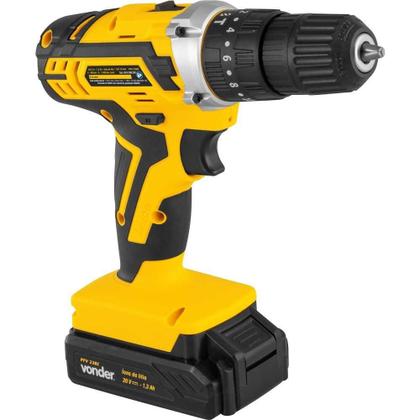 Imagem de Parafusadeira Furadeira Impacto 3 8 Pol 20V PFV238I Bateria Carregador Maleta Acessórios Vonder
