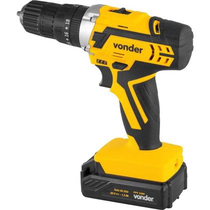 Imagem de Parafusadeira Furadeira Impacto 3 8 Pol 20V PFV238I Bateria Carregador Maleta Acessórios Vonder