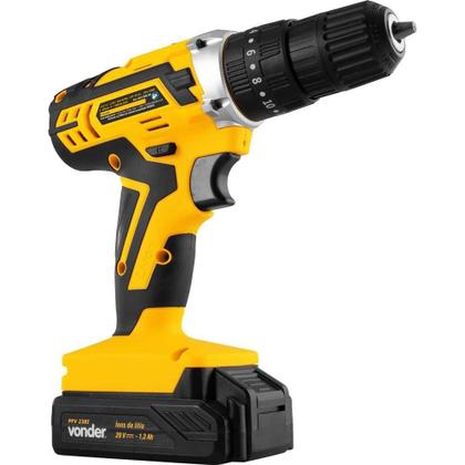 Imagem de Parafusadeira Furadeira Impacto 3 8 Pol 20V PFV238I Bateria Carregador Maleta Acessórios Vonder