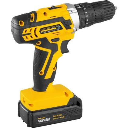 Imagem de Parafusadeira Furadeira Impacto 3 8 Pol 20V PFV238I Bateria Carregador Maleta Acessórios Vonder