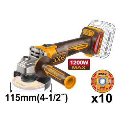 Imagem de Parafusadeira Furadeira Ingco 20V + Esmerilhadeira + Impacto